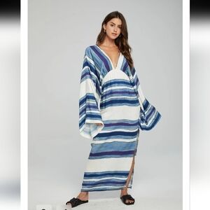 NWOT CHASER WAVERLY MAXIDRESS PACIFIC STRIPE MEDIUM